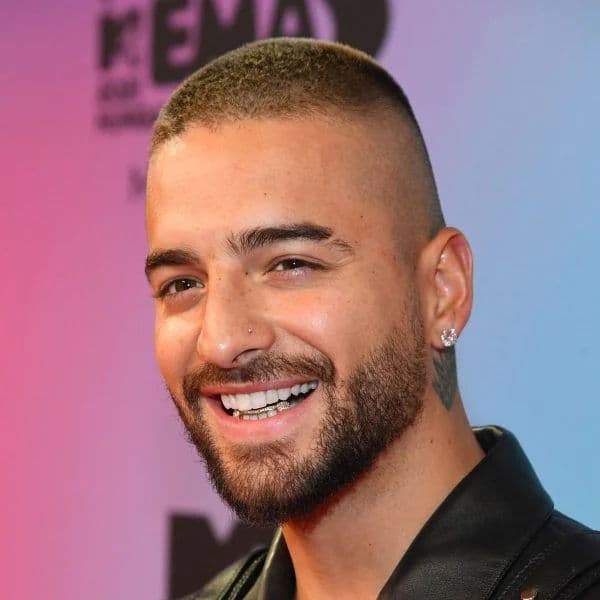 Buzz Cut with High Skin Fade hairstyle for oval face shape - men's very-short straight hair
